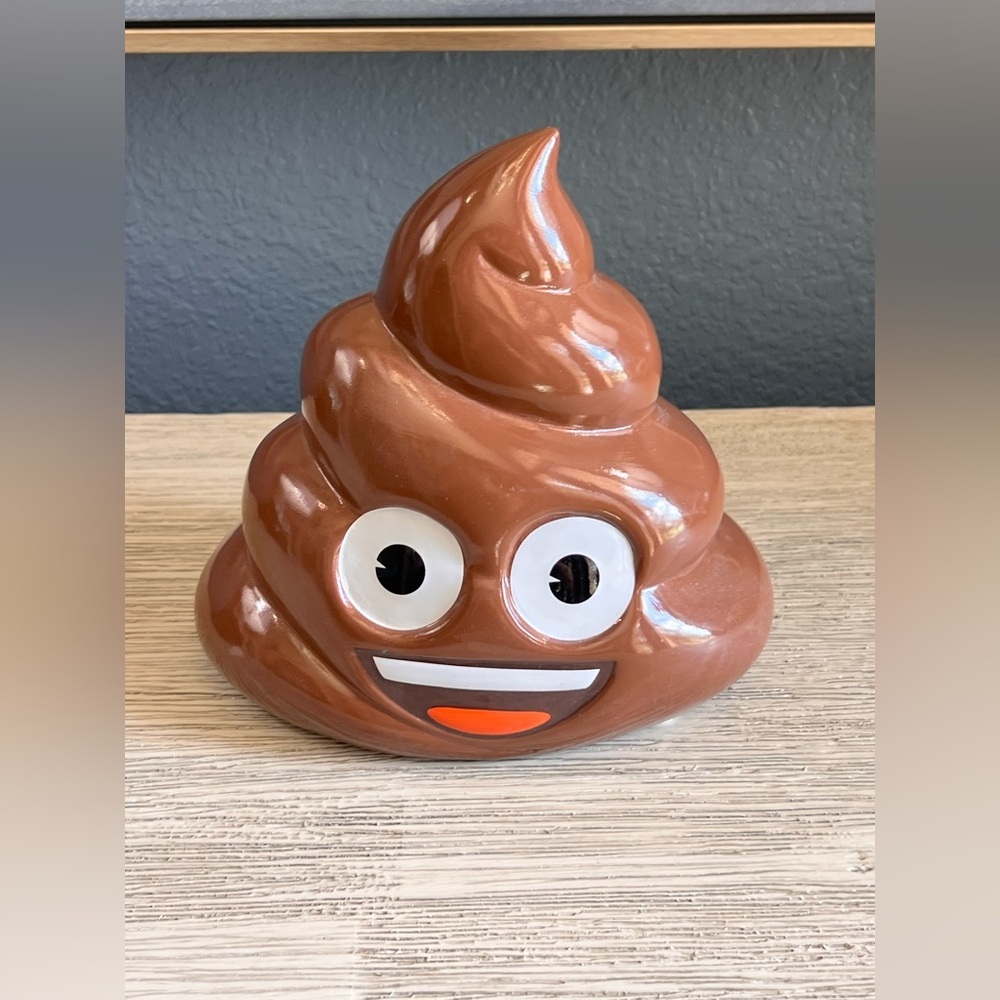 Brown Smiling Poop Emoji Piggy Bank